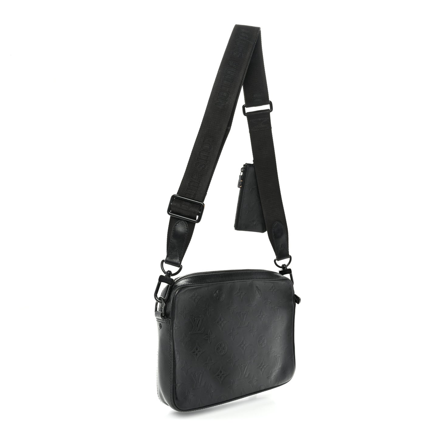 Calfskin Monogram Shadow Duo Messenger Black