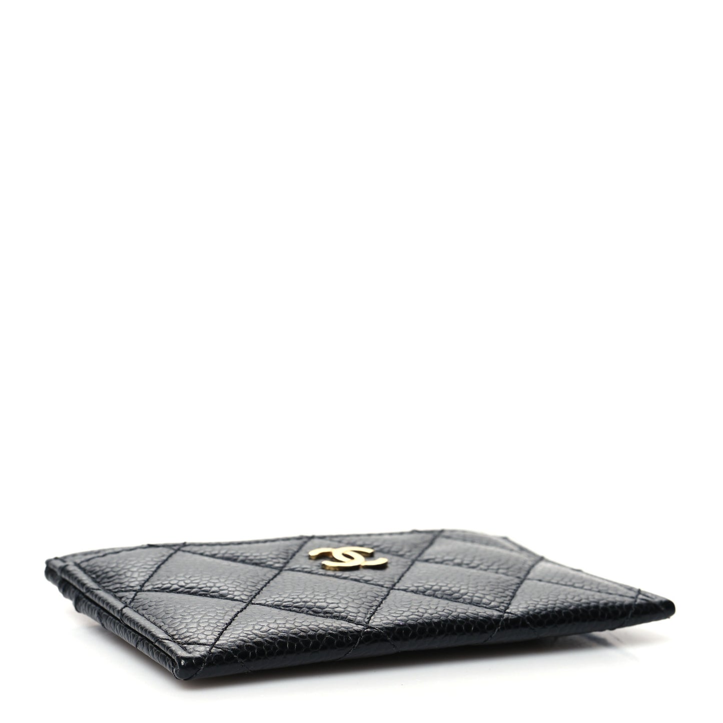 Caviar Quilted Card Holder Black