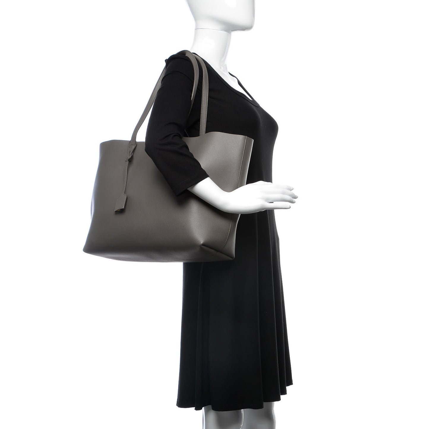 Calfskin Large Shopping Tote Dark Grey