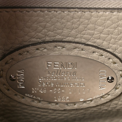 Fendi Cuoio Romano Selleria Bi-Color Medium Peekaboo Iconic Satchel Asfalto Latte 6 of 9