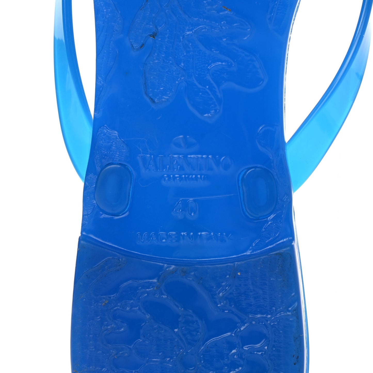 PVC Jelly Rockstud Bow Thong Sandals 40 Blue Fluo