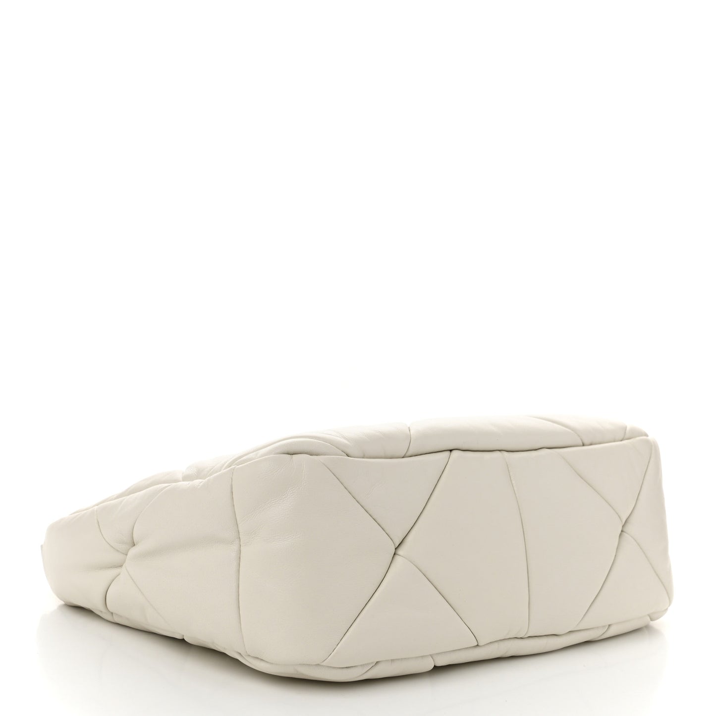 Nappa Triangle Quilted Patchwork System Bag Bianco