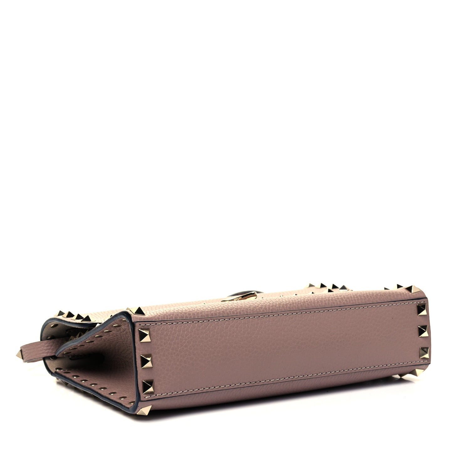 Pebbled Calfskin Medium Rockstud Flip Lock Crossbody Bag Lipstick
