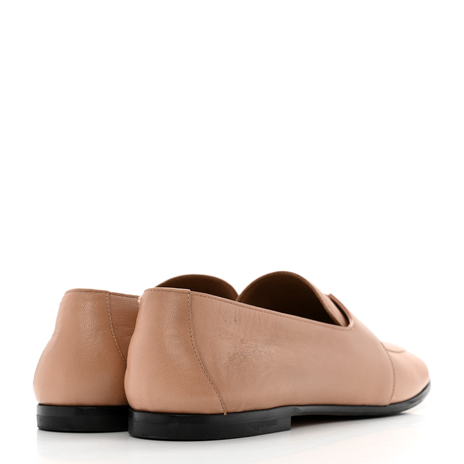 Hermes Goatskin Womens Ancora Moccasin Loafers 38 Beige Argile 4 of 13