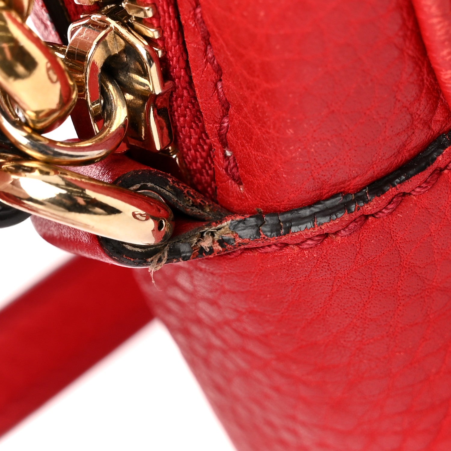 Gucci Pebbled Calfskin Small Soho Disco Bag Tabasco Red 16 of 19