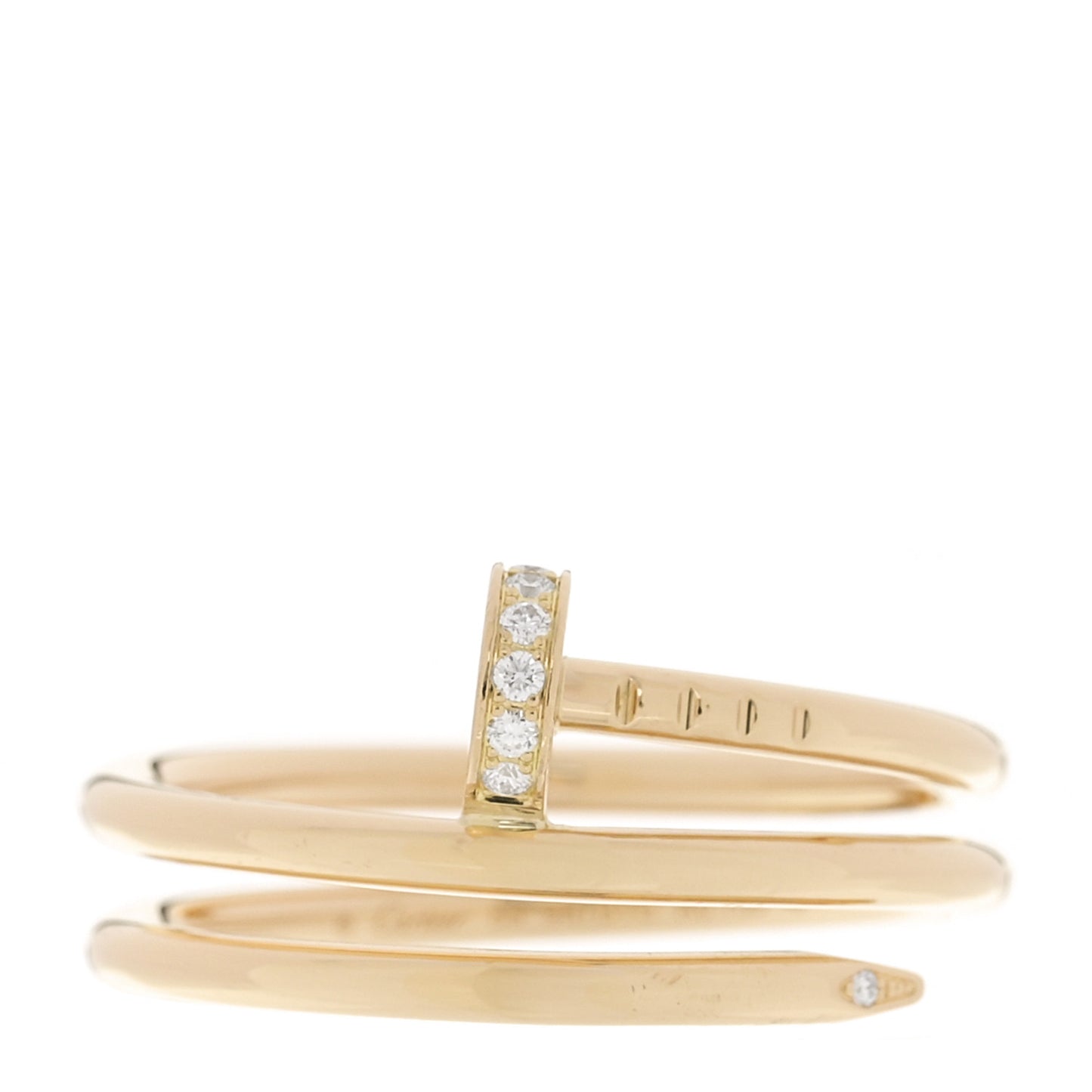 18K Yellow Gold Diamond Double Juste Un Clou Ring 58 8.25