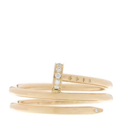 Cartier 18K Yellow Gold Diamond Double Juste Un Clou Ring 58 8.25 1 of 6