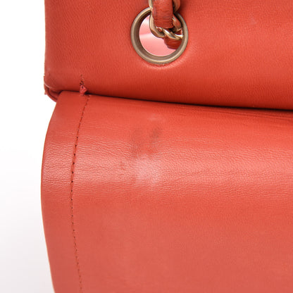 Chanel Lambskin Quilted Medium Double Flap Orange 15 of 21