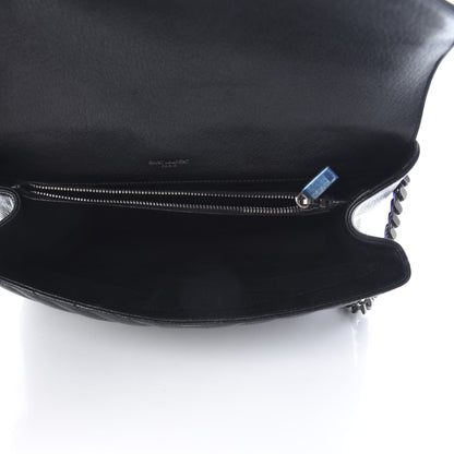 Saint Laurent Sheepskin Matelasse Chevron Monogram Large College Satchel Black 5 of 13