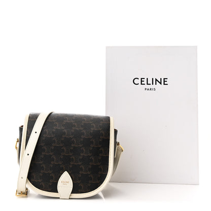 Celine Triomphe Canvas Medium Folco Bag White 12 of 12