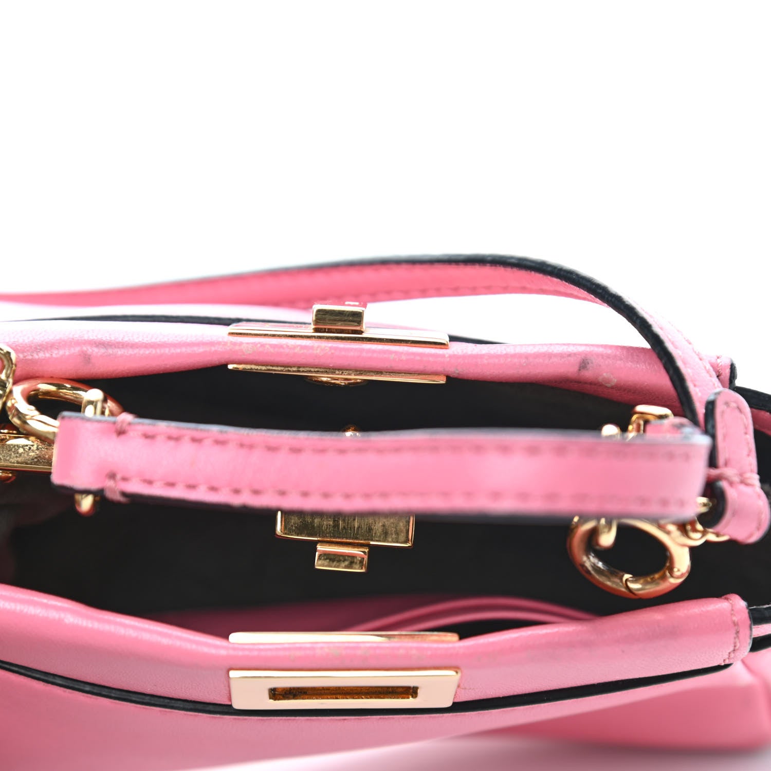 Fendi Shiny Nappa Micro Peekaboo Iconic Satchel Rosa Fluo 4 of 6