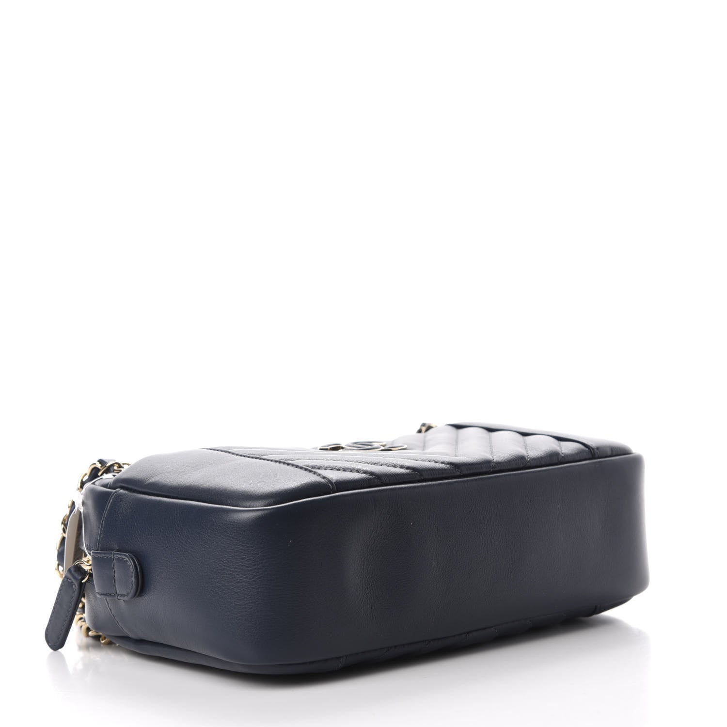 Chanel Calfskin Quilted Daily Chevron Camera Case Navy Blue 4 of 11