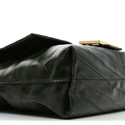 Fendi Hagfish Medium Chevron Quilted Mamma Baguette Forrest Green 9 of 10