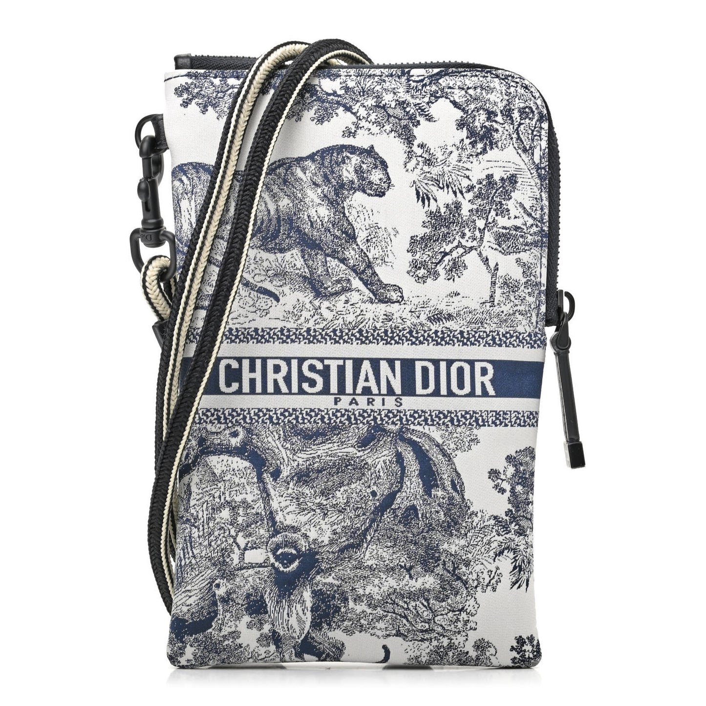 Technical Fabric Embroidered Toile De Jouy DiorTravel Multifunction Pouch Blue