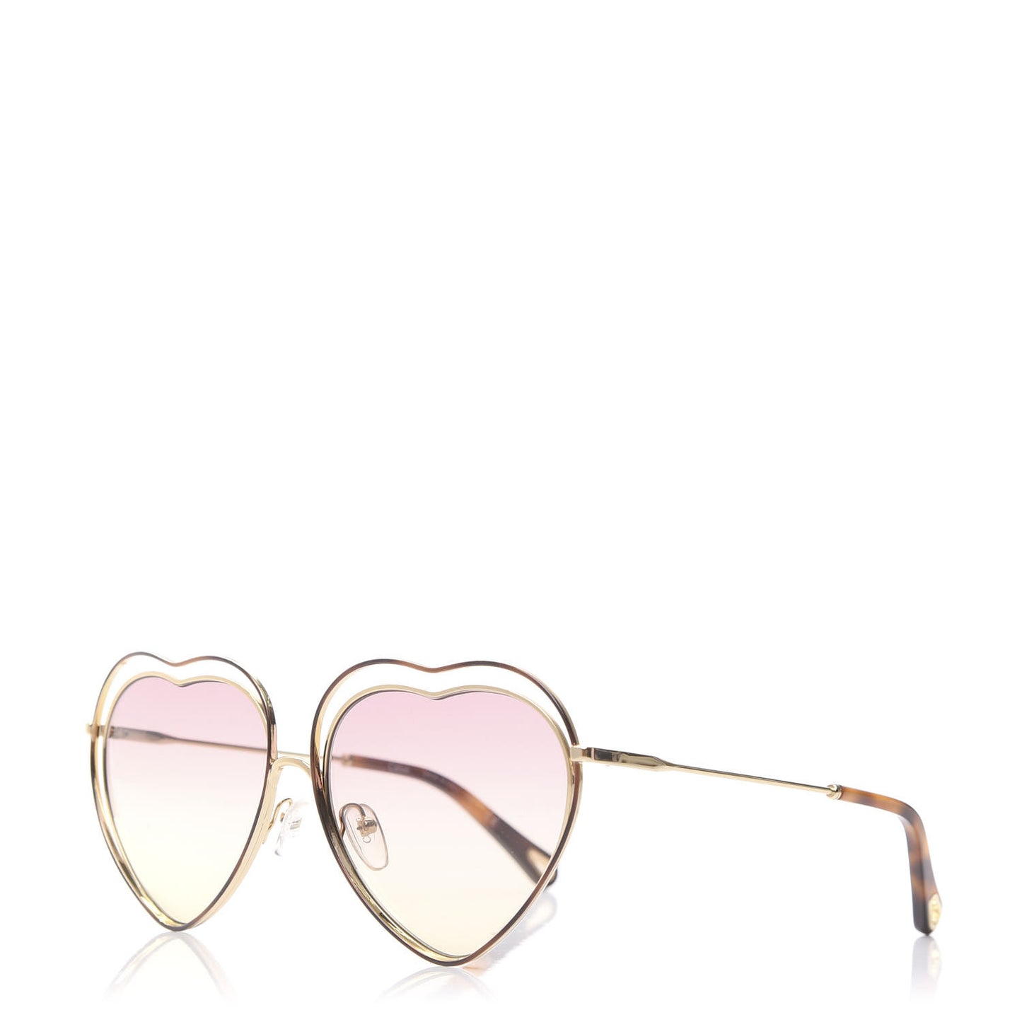 Metal Poppy Love Heart Sunglasses CE131S Havana Rose