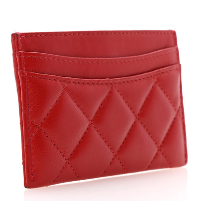 Chanel Lambskin Quilted Card Holder Red 3 of 8