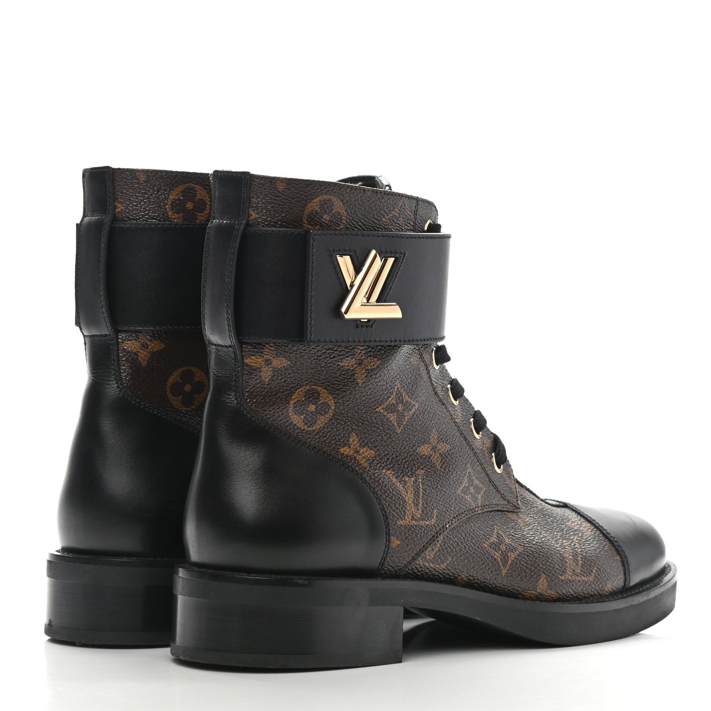Calfskin Monogram Wonderland Flat Ranger Boots 40 Black