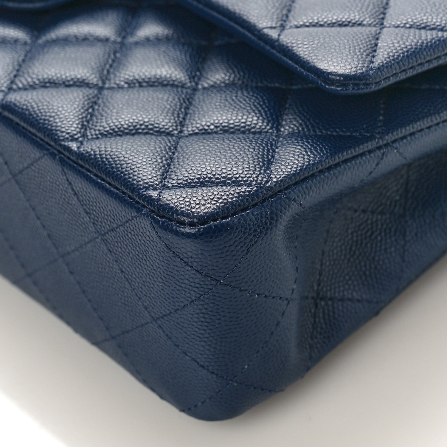 Chanel Caviar Quilted Medium Double Flap Navy 9 of 9