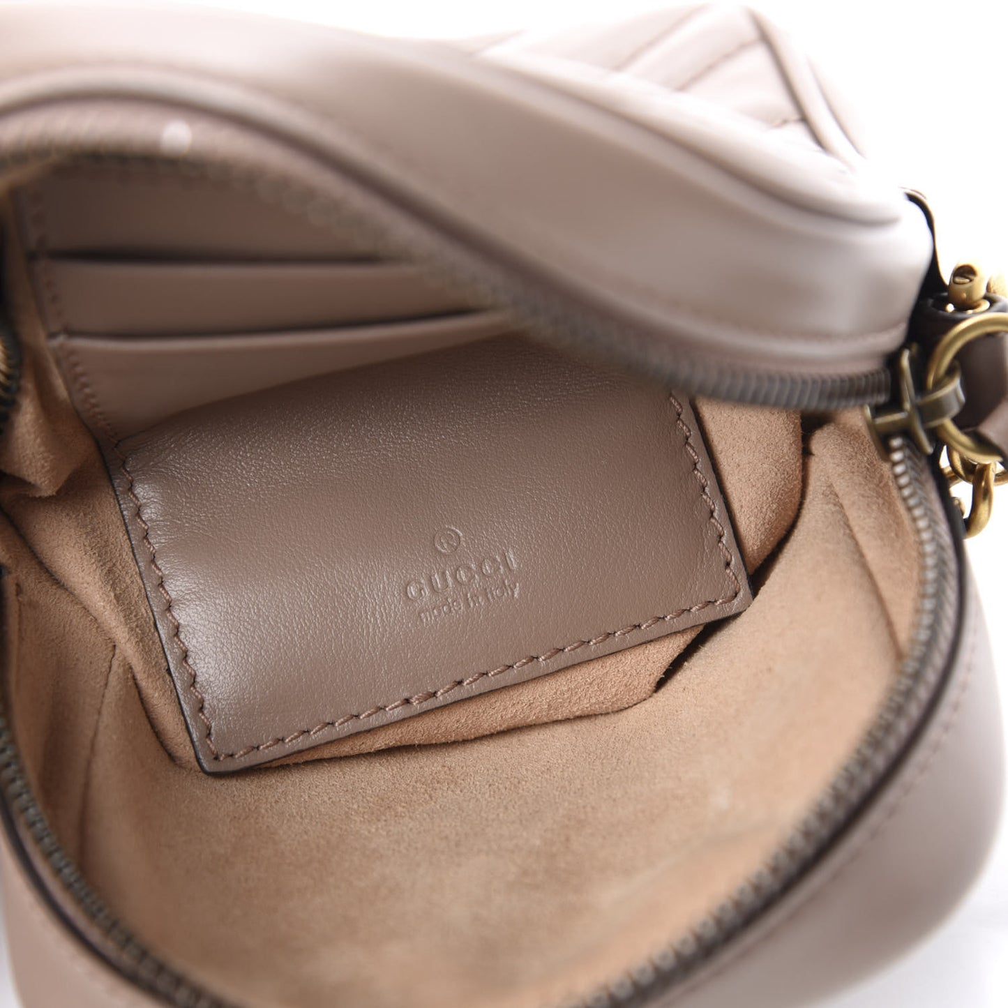 Calfskin Matelasse Mini GG Marmont Crossbody Bag Porcelain Rose