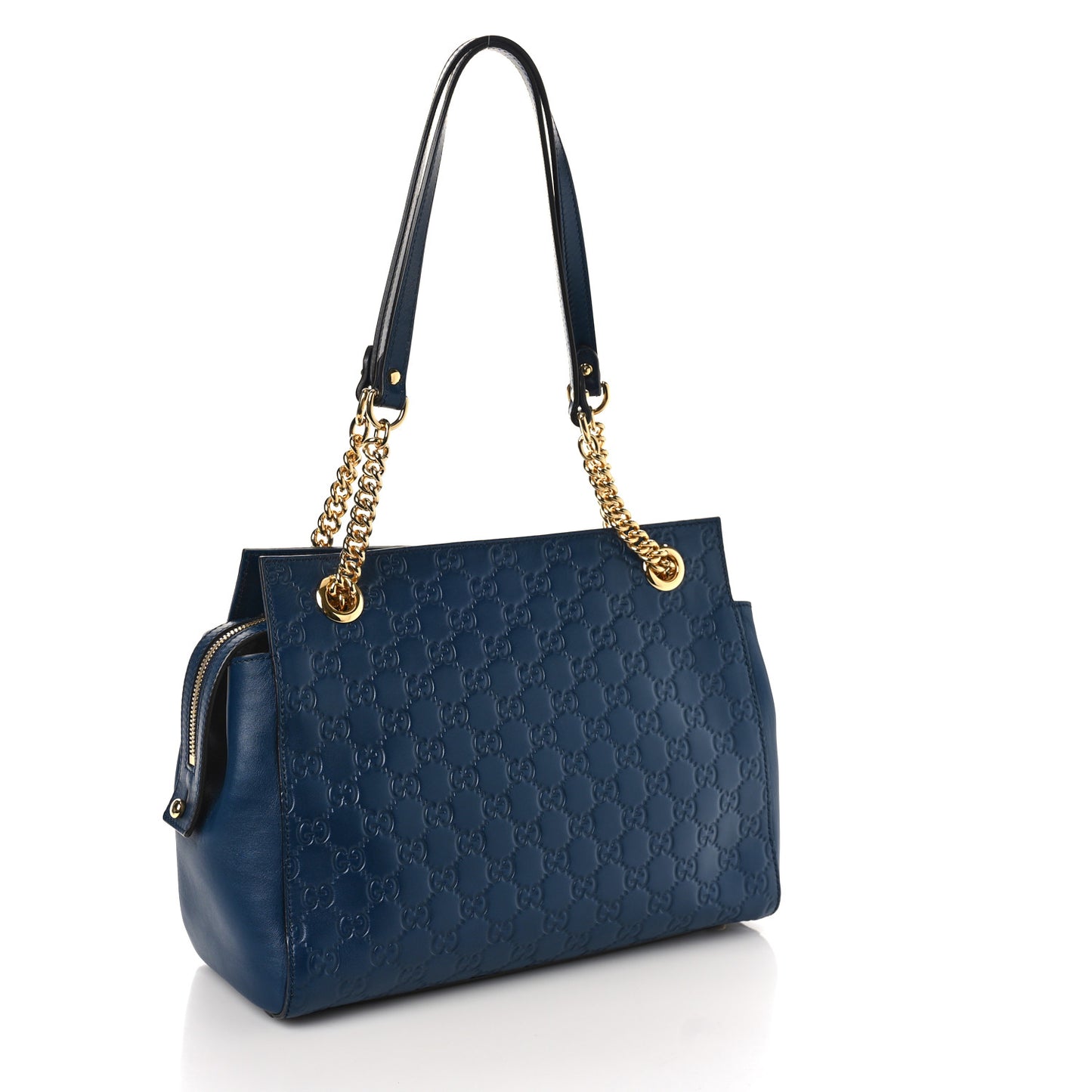 Guccissima Signature Medium Shoulder Tote Bag Blue