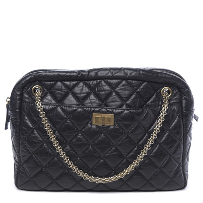 Chanel Aged Calfskin Quilted Large Reissue Camera Case Black 1 of 14