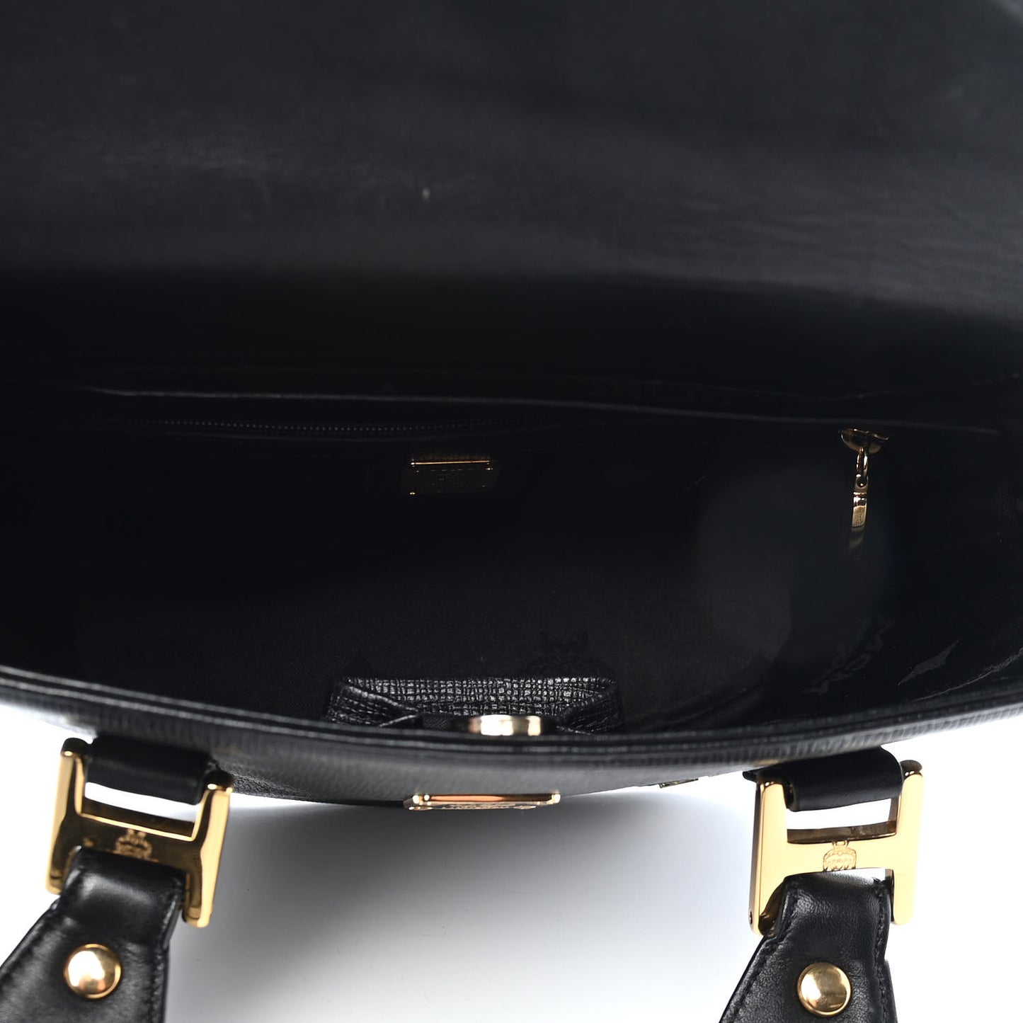 Saffiano Studded Shopping Tote Black