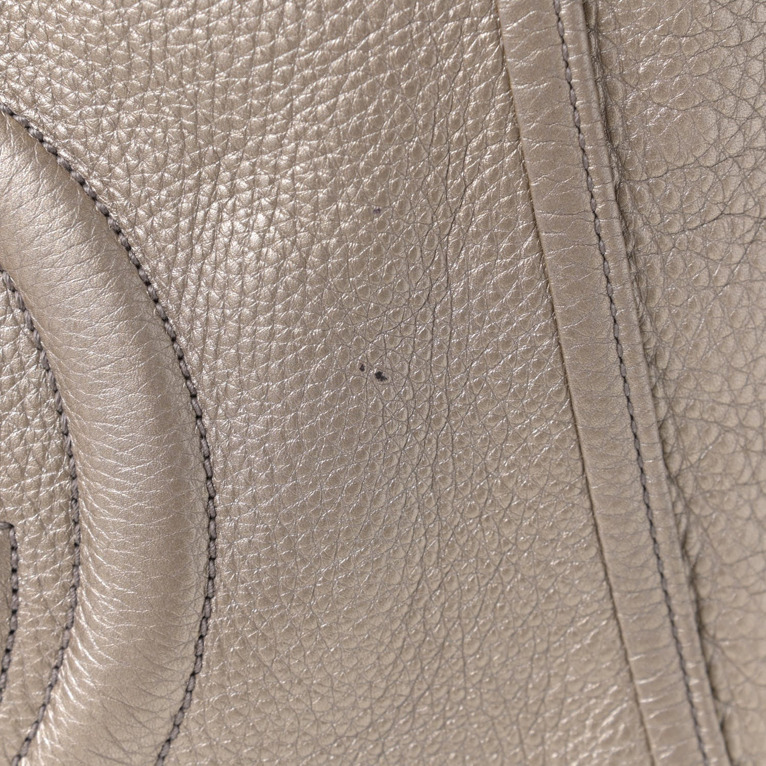 Gucci Metallic Pebbled Calfskin Medium Soho Shoulder Bag Golden Beige 7 of 7