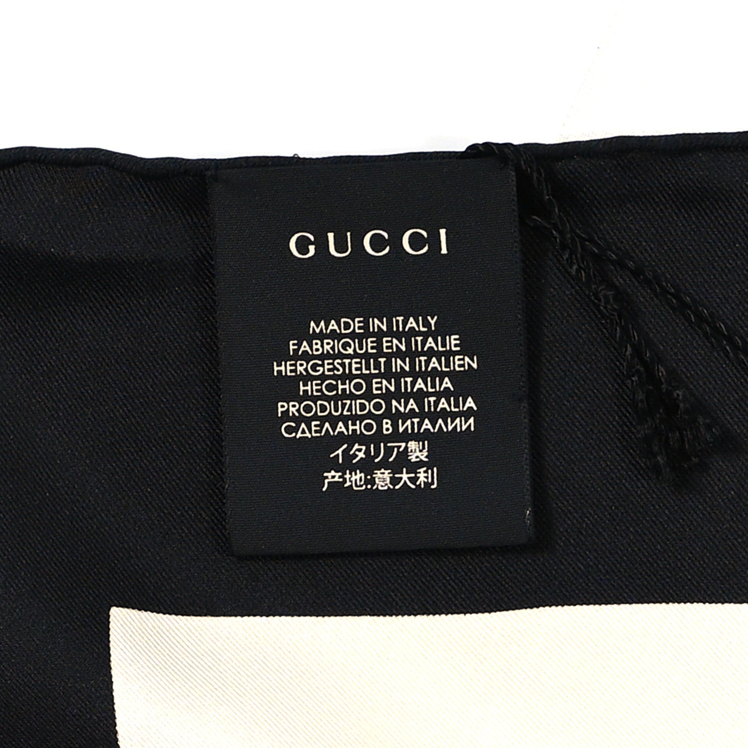 Gucci Silk Snake Square Scarf White Black 2 of 3