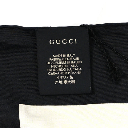 Gucci Silk Snake Square Scarf White Black 2 of 3
