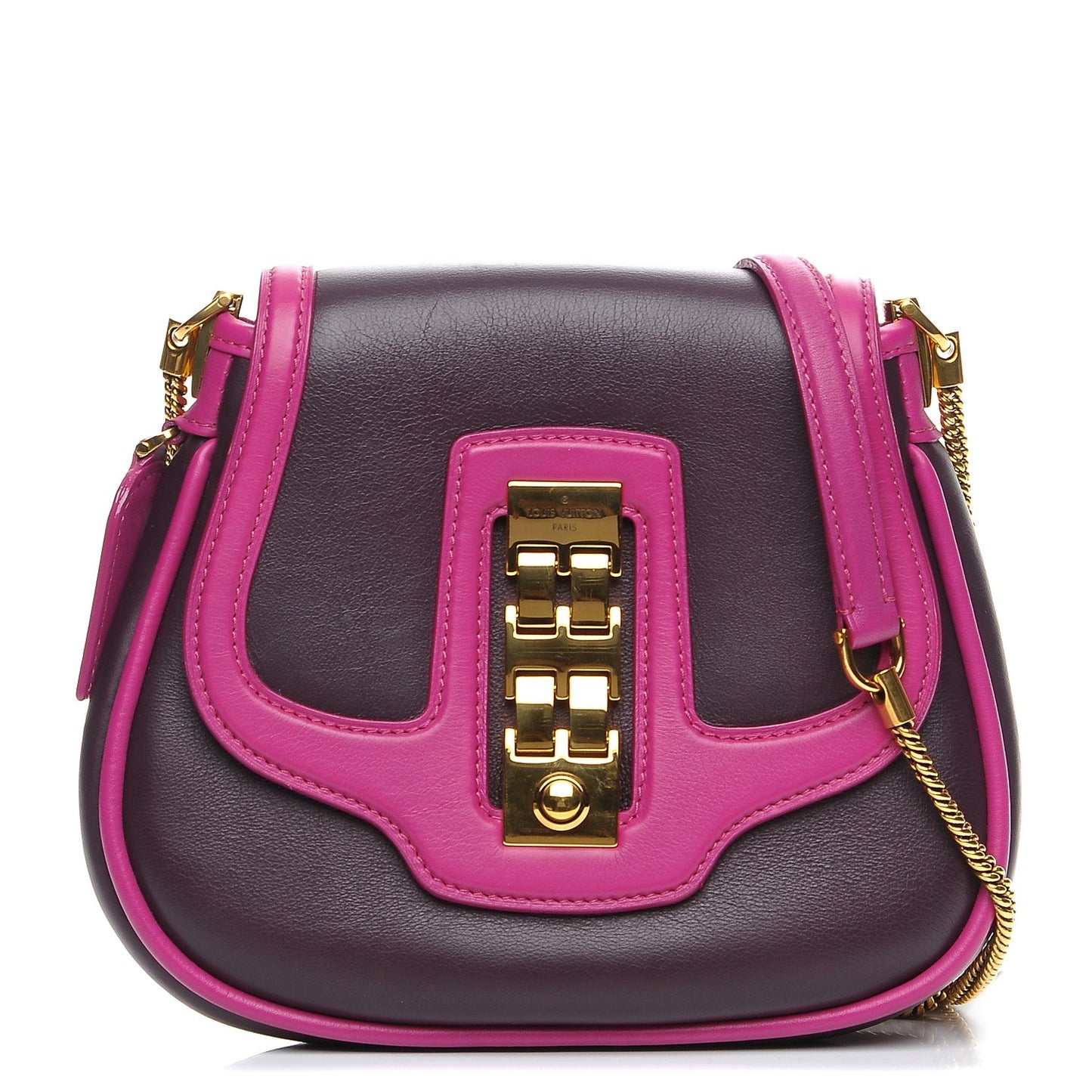 Cuir Art Deco Trapeze Prune Cyclamen