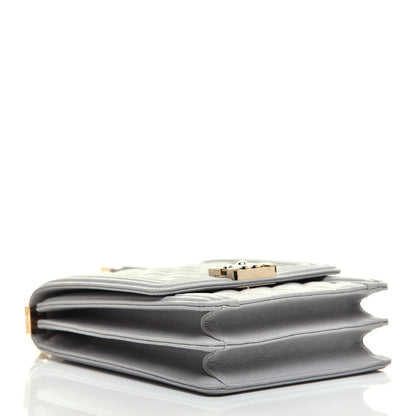 Chanel Caviar Quilted North South Boy Flap Light Grey 4 of 10