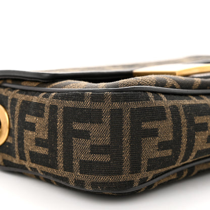 Fendi Fabric Jacquard FF 1974 Midi Chain Baguette Tobacco Moro 9 of 10