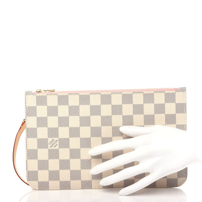 Louis Vuitton Damier Azur Neverfull MM GM Pochette Rose Ballerine 2 of 7