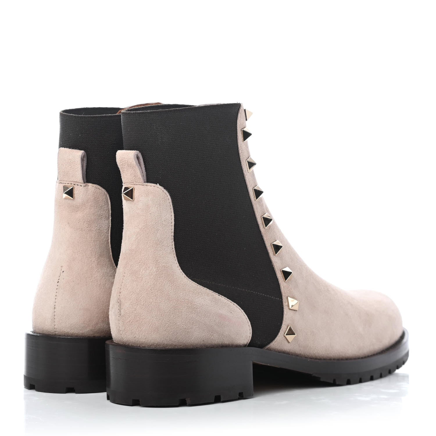 Valentino Garavani Suede Rockstud Beatle Chelsea 20mm Ankle Boots 36.5 Poudre 3 of 4