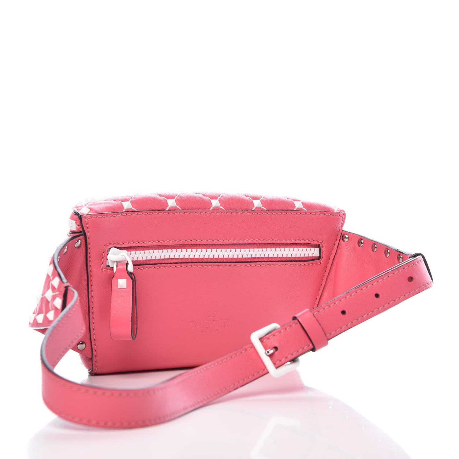 Valentino Garavani Lambskin Free Rockstud Spike Belt Bag Shadow Pink 3 of 8