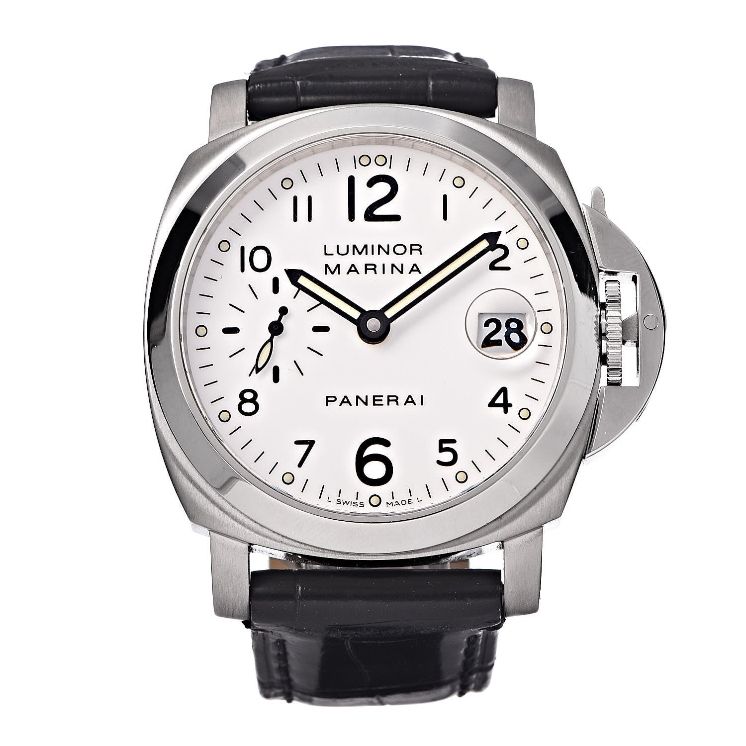 Panerai Stainless Steel Alligator 40mm Luminor Marina Automatic Watch PAM00049 1 of 11