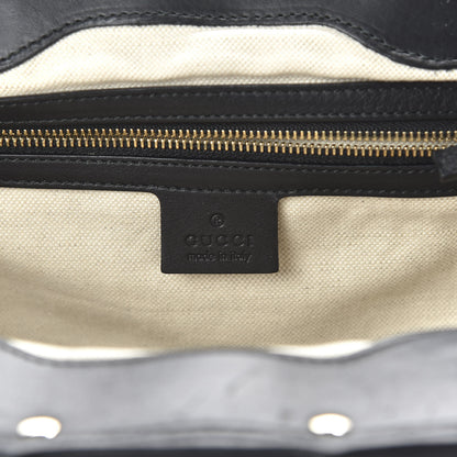 Gucci Calfskin Bamboo Frame Top Tassel Clutch Black 8 of 10