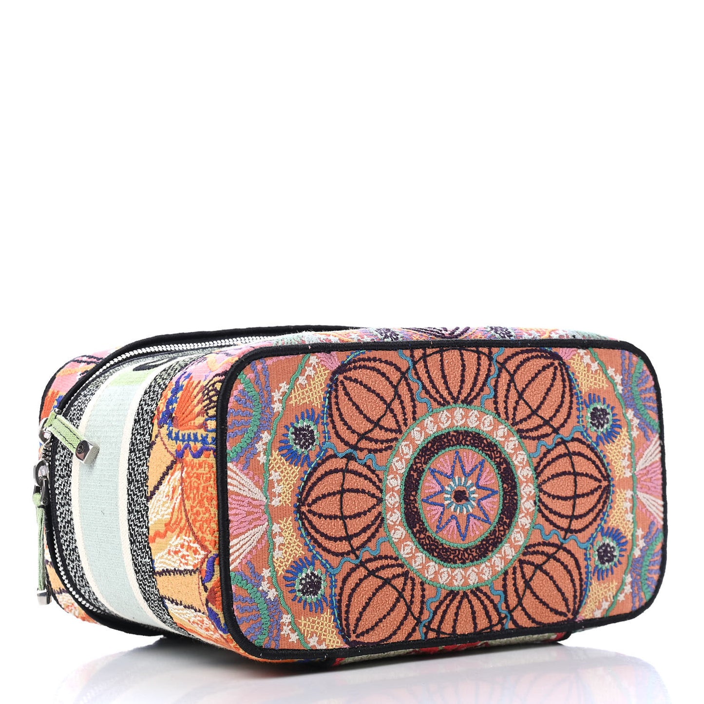 Canvas Embroidered Dior In Lights Diortravel Vanity Case Multicolor