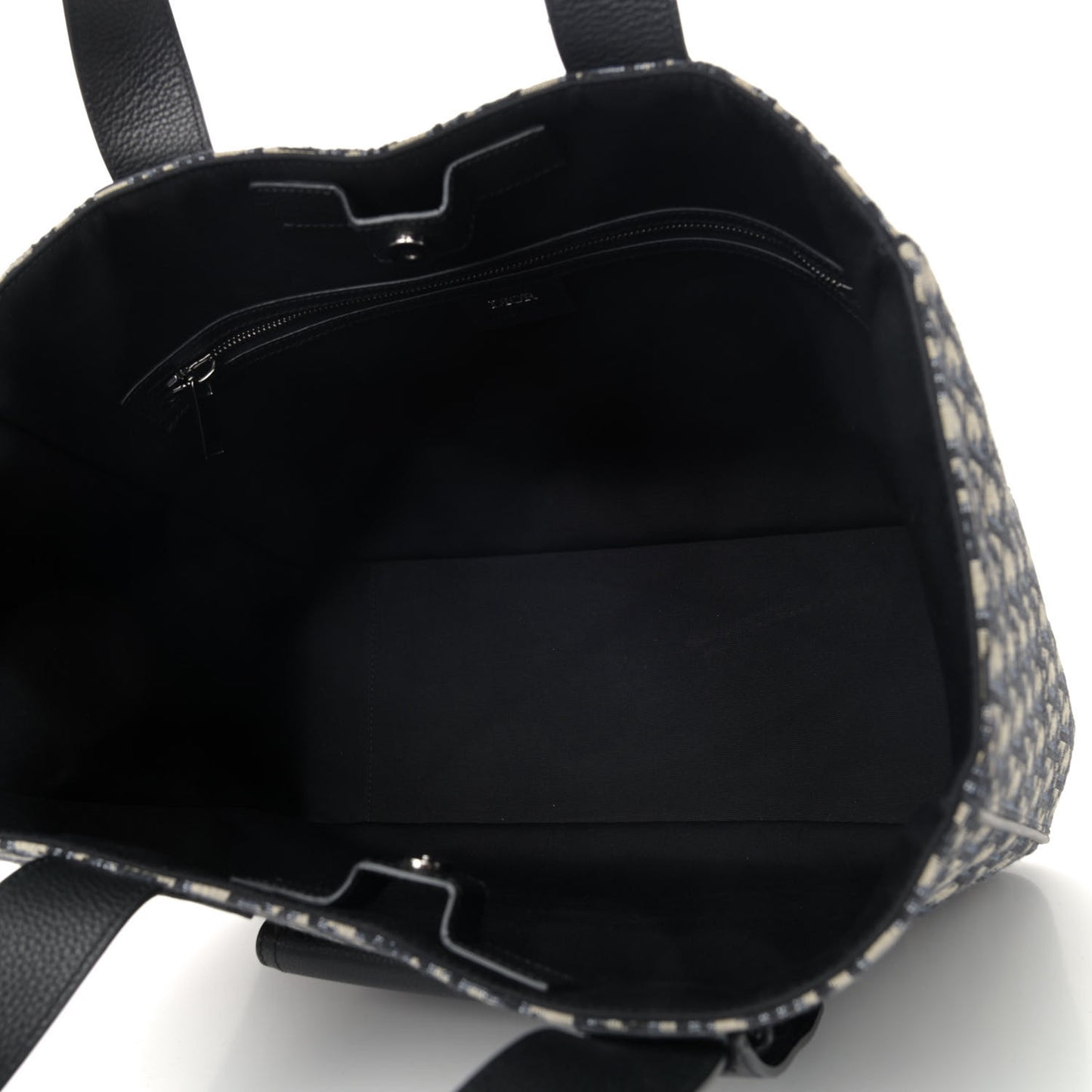 Oblique Saddle Tote Beige Black