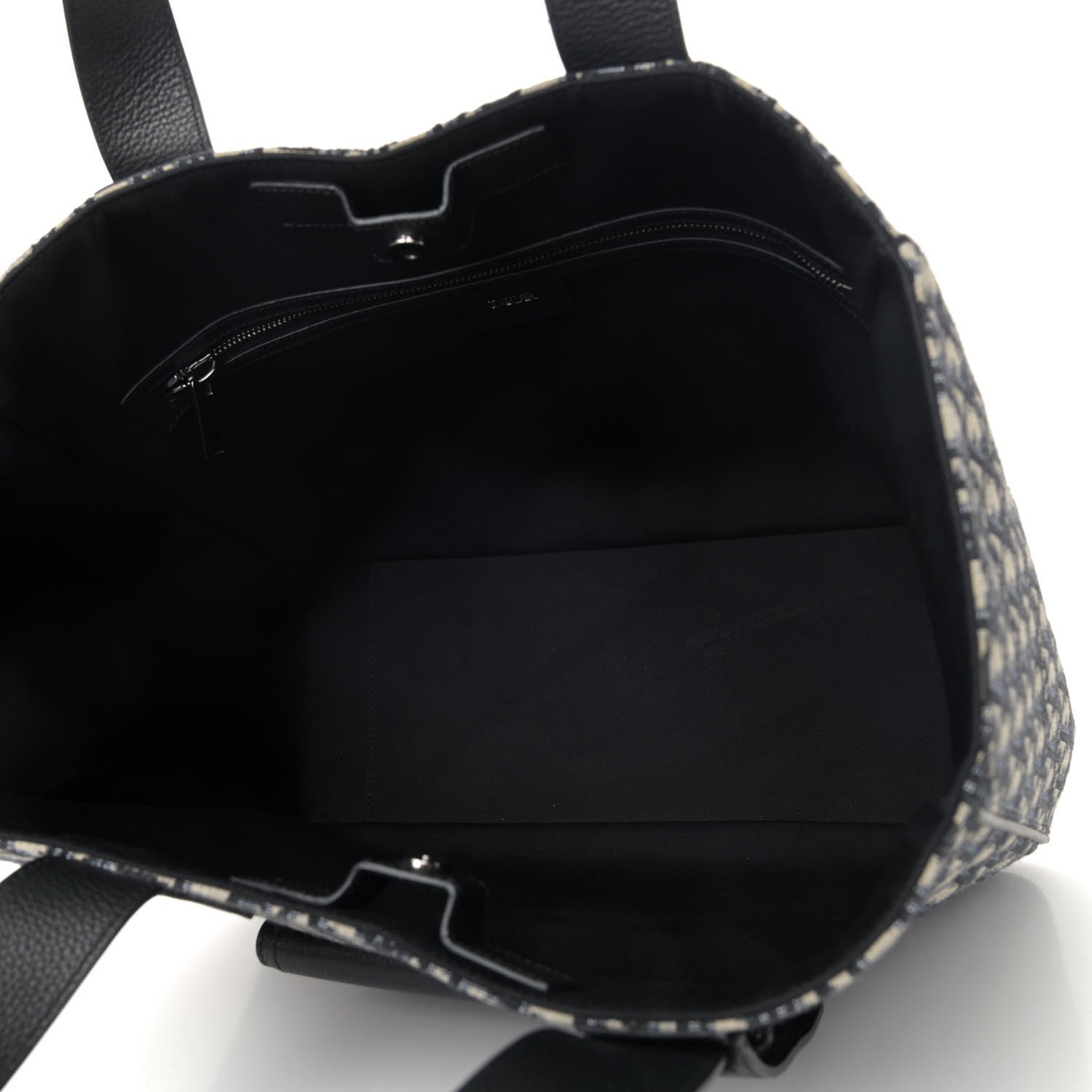 Christian Dior Oblique Saddle Tote Beige Black 4 of 4
