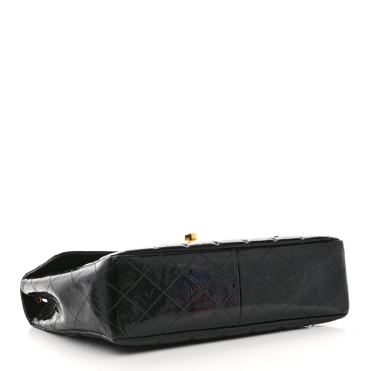 Chanel Patent Quilted XL Jumbo Single Flap Black 4 of 9