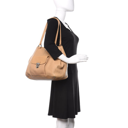 Prada Vitello Daino Pushlock Tote Sughero 2 of 14