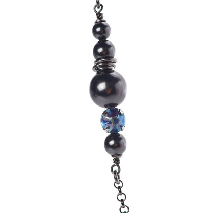 Chanel Ruthenium Crystal CC Necklace Iridescent Purple 5 of 7