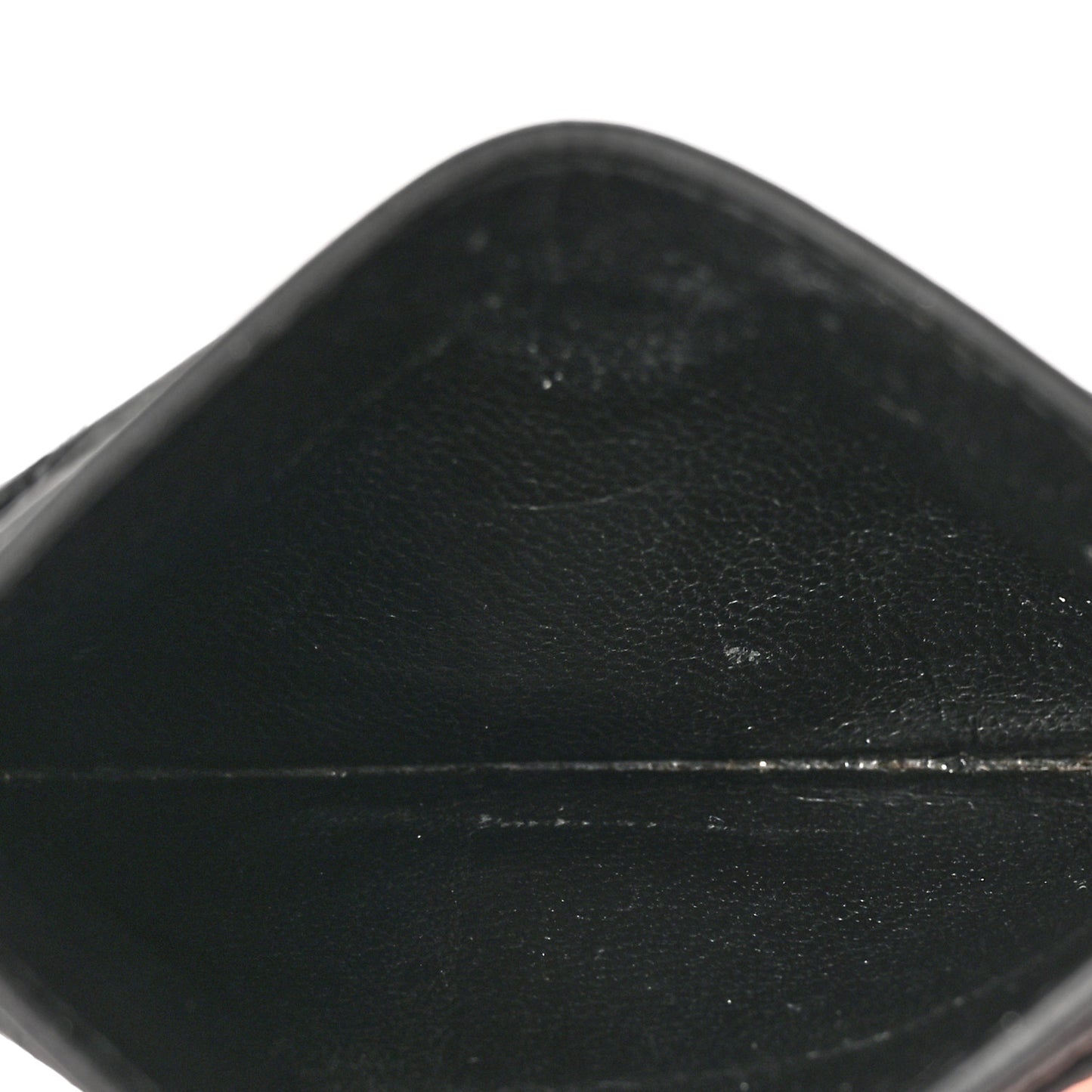 Grain De Poudre Matelasse Chevron Monogram Credit Card Case Black