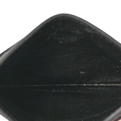 Saint Laurent Grain De Poudre Matelasse Chevron Monogram Credit Card Case Black 5 of 12