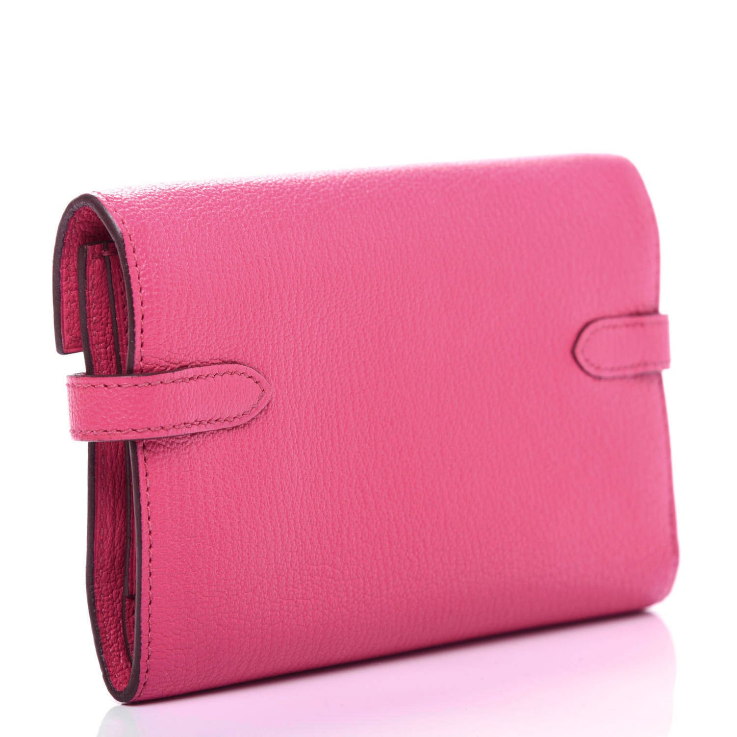 Chevre Mysore Medium Kelly Wallet Rose Shocking