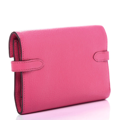 Hermes Chevre Mysore Medium Kelly Wallet Rose Shocking 3 of 7