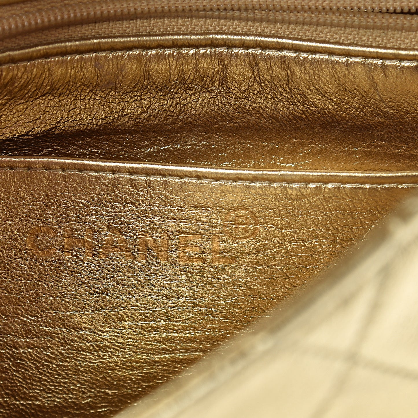 Metallic Lambskin Quilted Mini Square Flap Gold