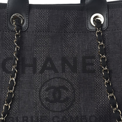 Chanel Woven Straw Raffia Striped Large Deauville Tote Black 8 of 11