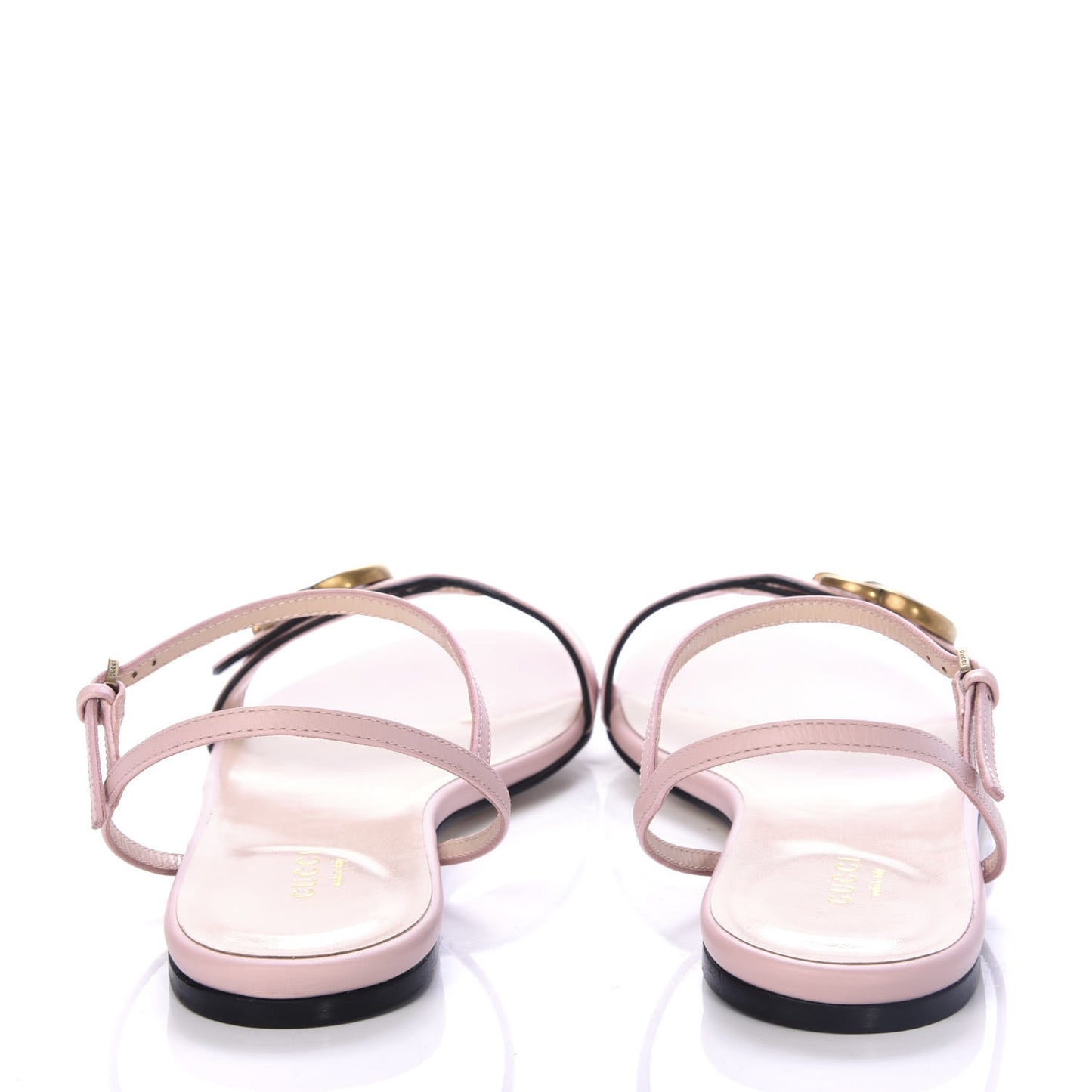 Lifford Calfskin GG Marmont Ankle Wrap Flat Sandals 38.5 Perfect Pink
